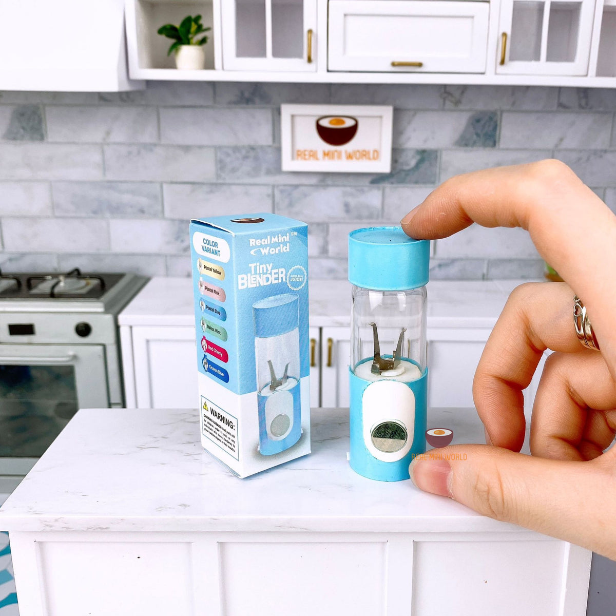 Miniature REAL Food Processor in Pastel Blue