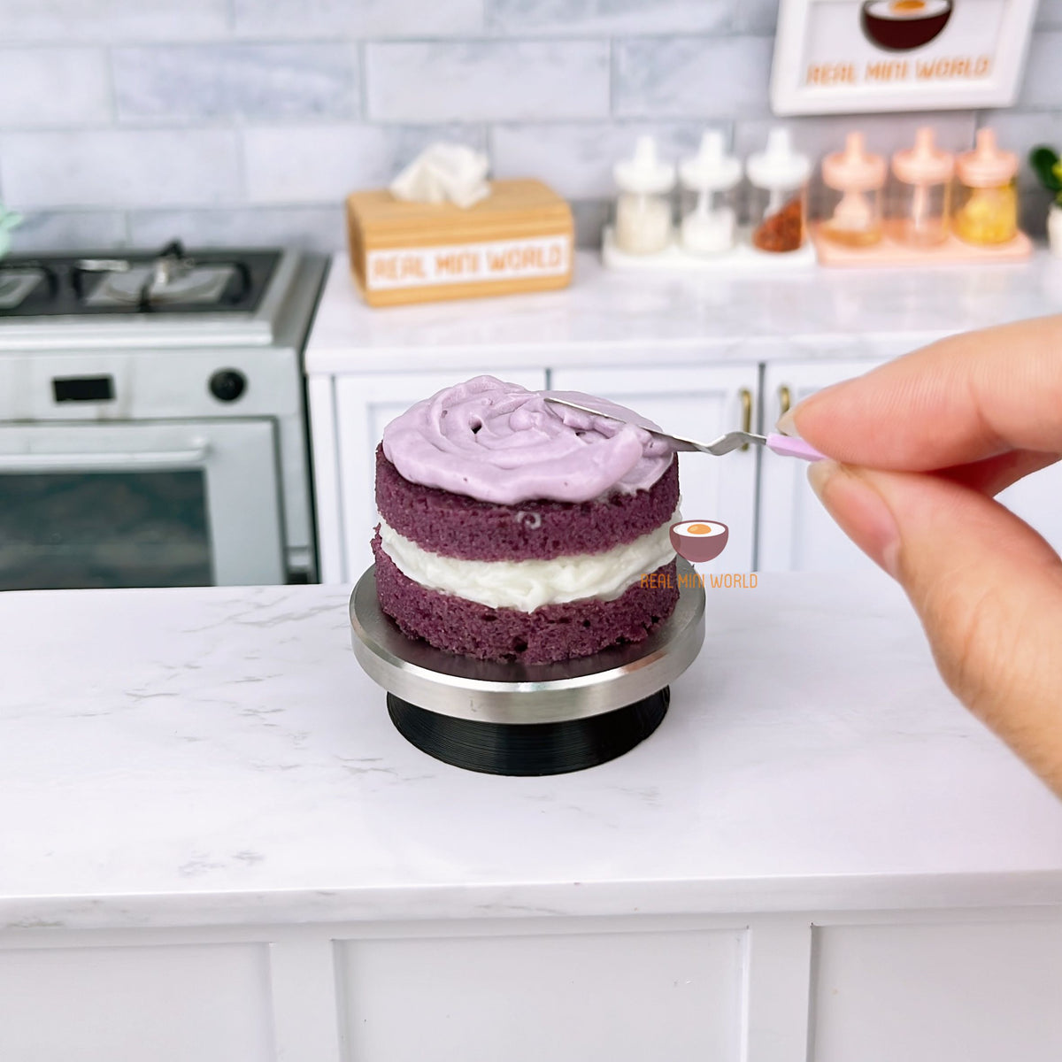 Mini Baking Real Rotating Cake Decorating Turntables Green – Real Mini World