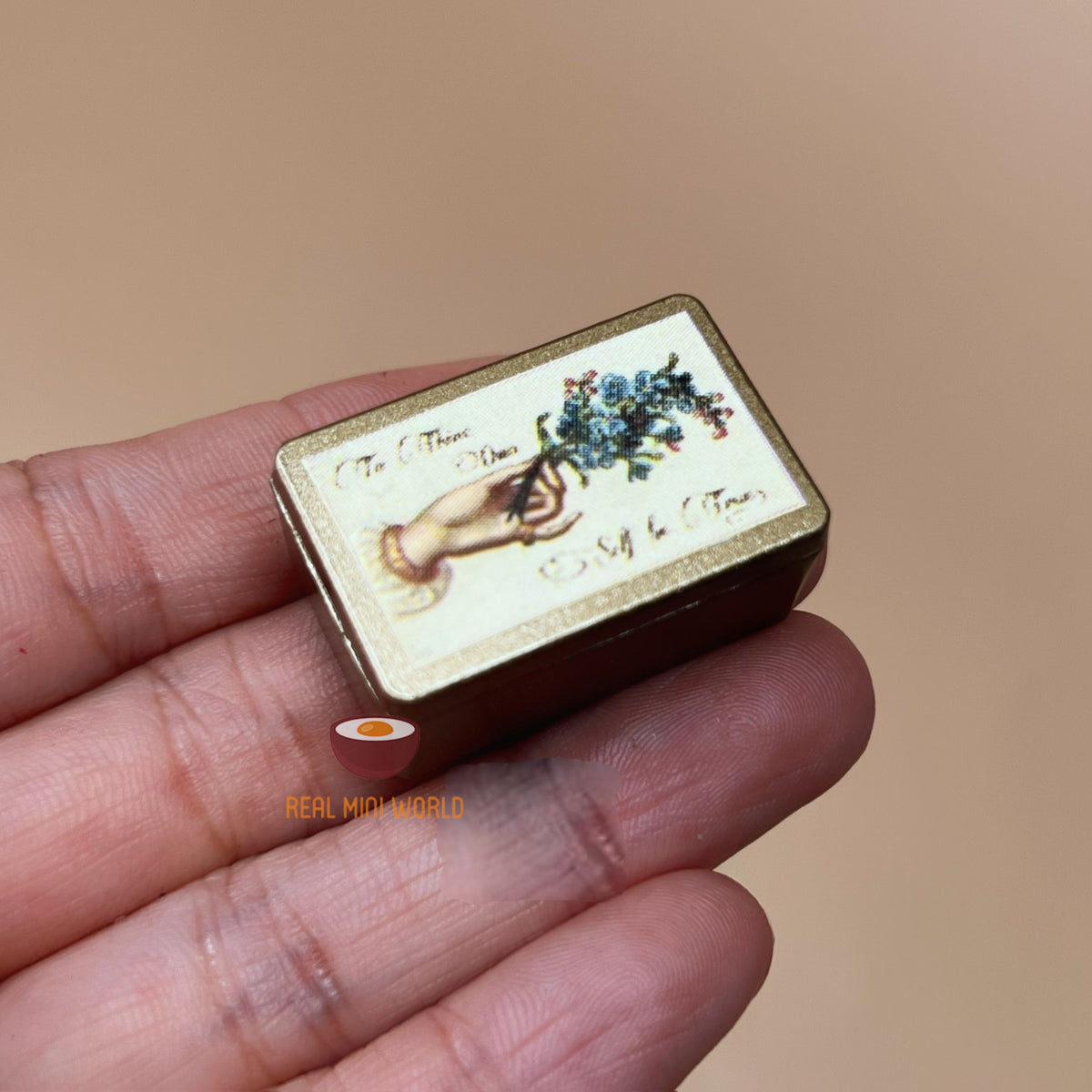 Miniature Vintage Flower & Hand REAL Box | Dollhouse Miniature
