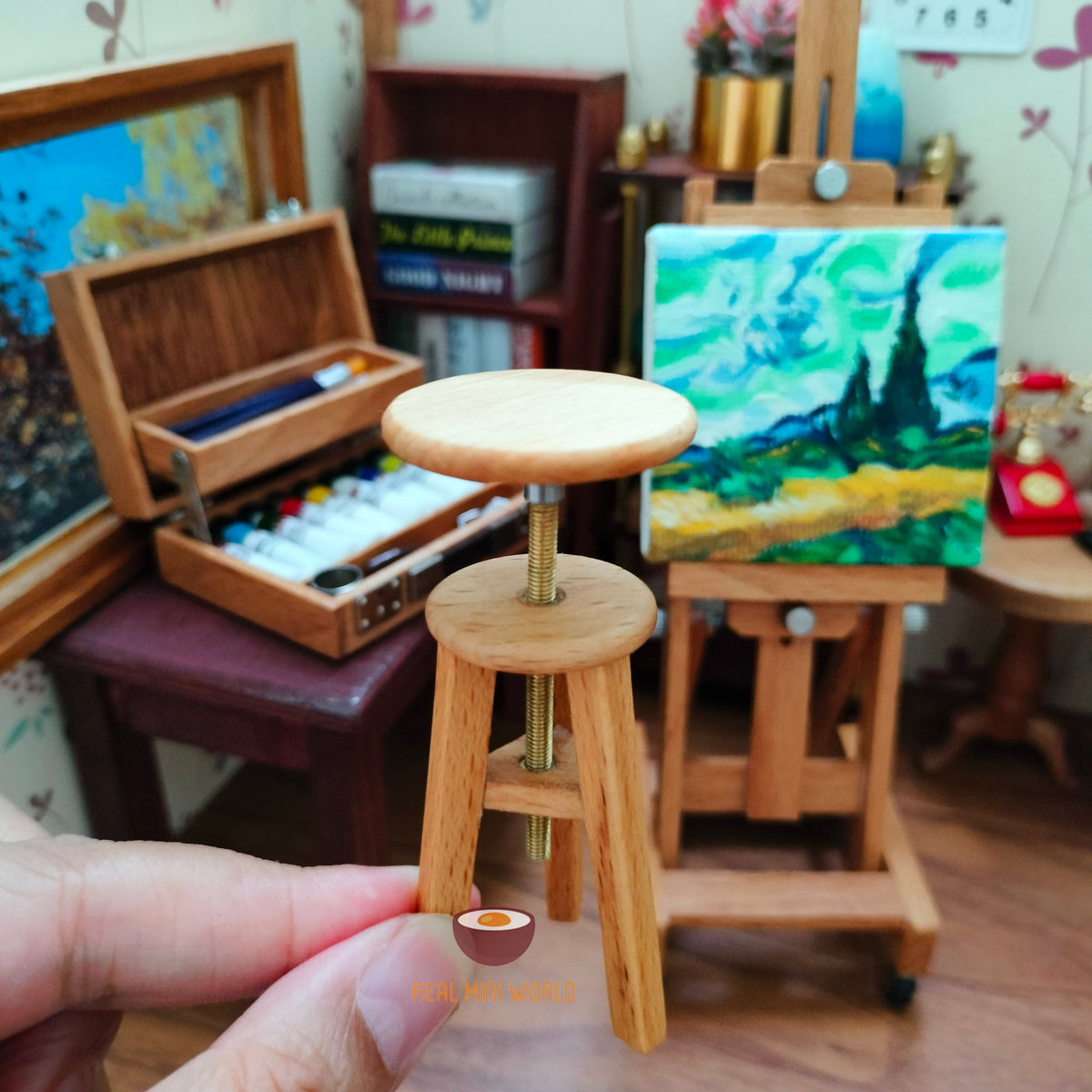 Miniature Adjustable Drawing Stool Miniature REALL Art Supplies Shop