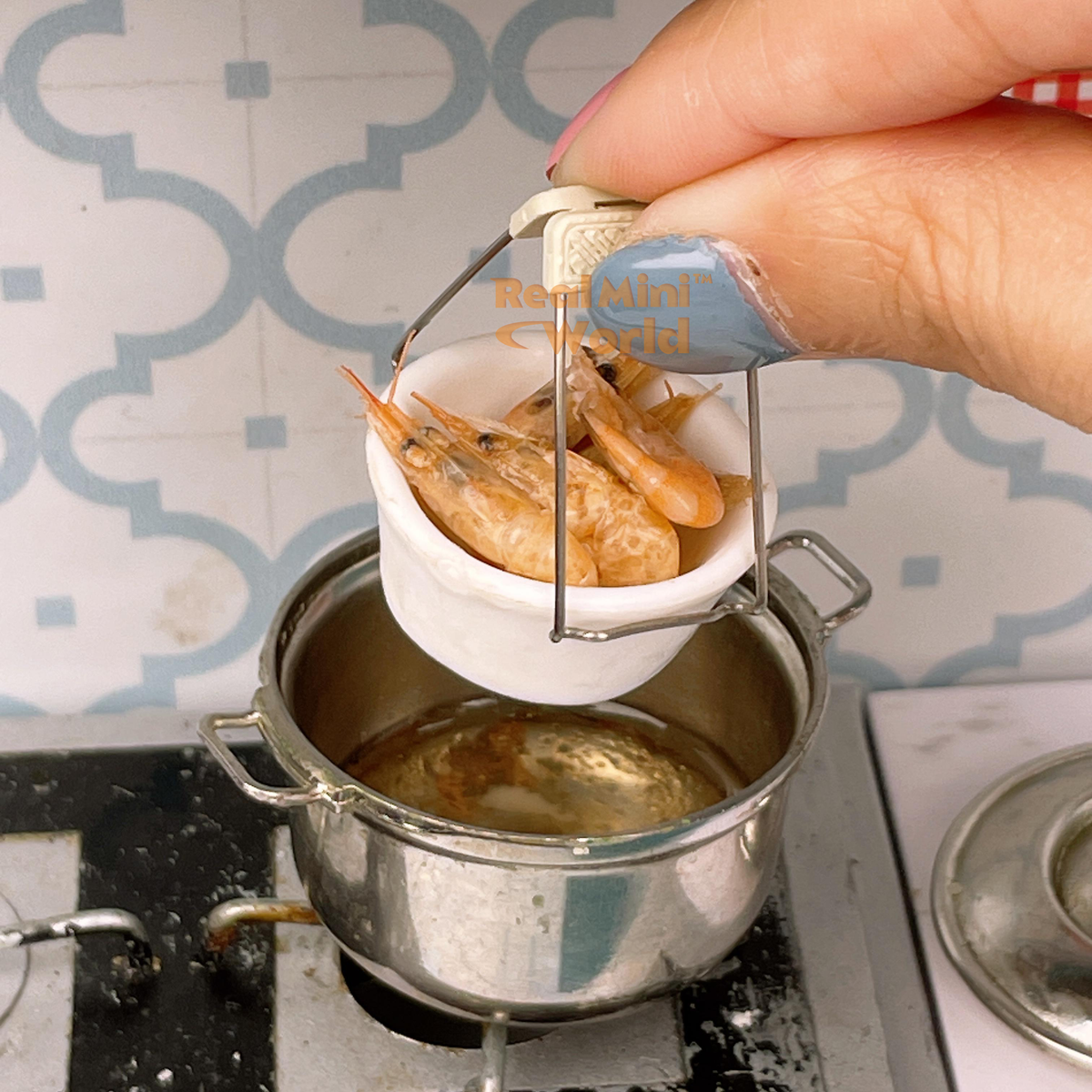 MFG クッキングミニポット 20㎝ Miniature REAL Stainless Steel Hot Plate Gripper | Mini Cooking