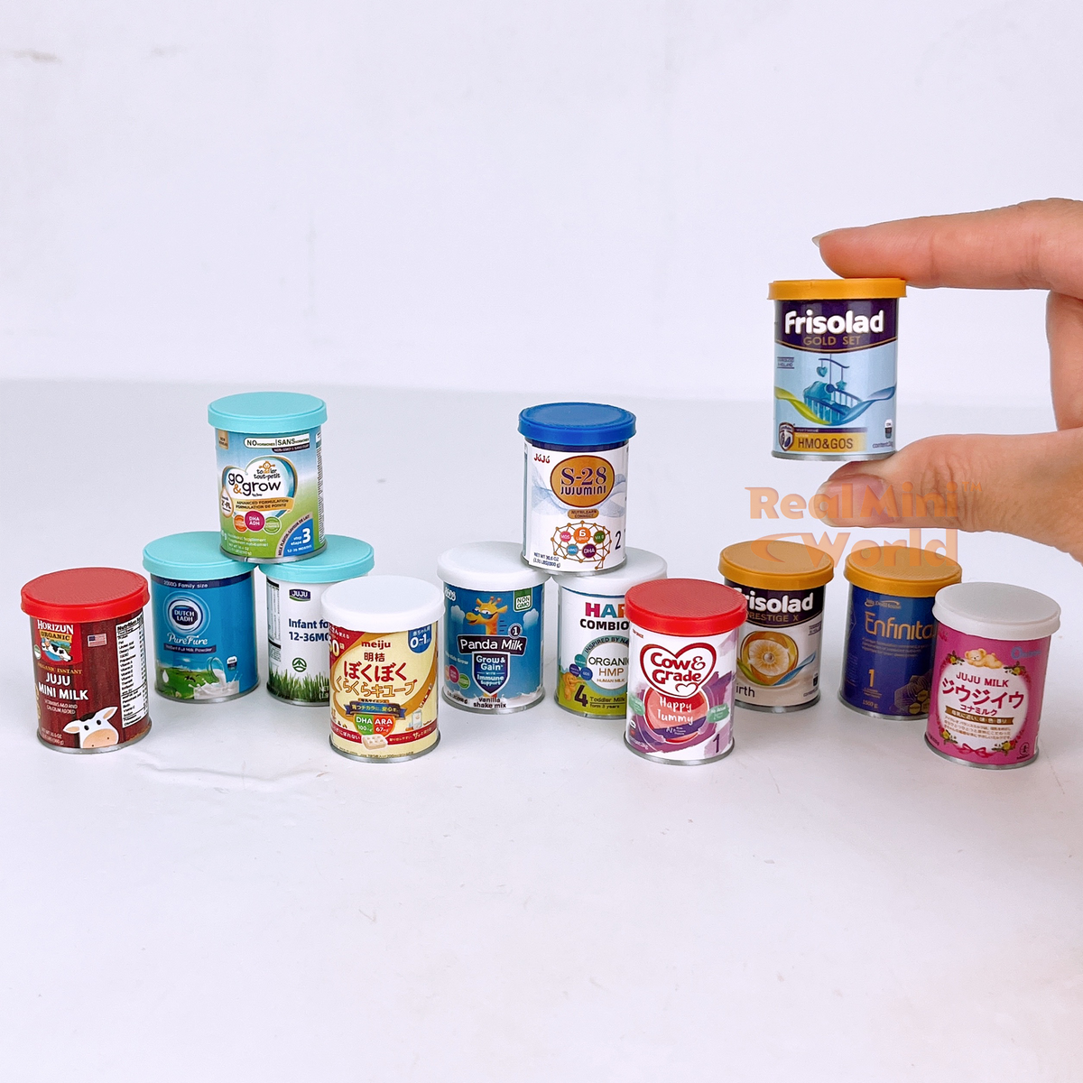 ミニチュア粉ミルク缶＋スクープセット｜ミニクッキングショップ