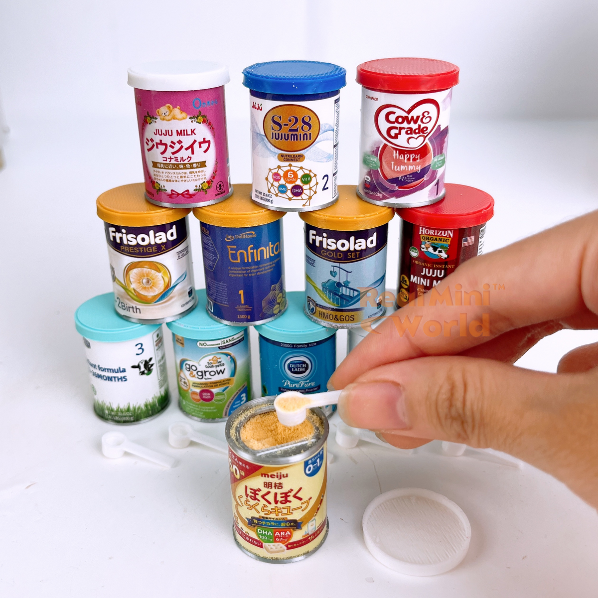 ミニチュア粉ミルク缶＋スクープセット｜ミニクッキングショップ
