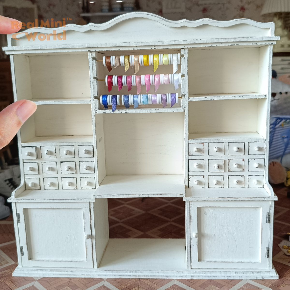 Miniature Vintage Style Sewing Shop Cabinet|Miniature Art & Craft