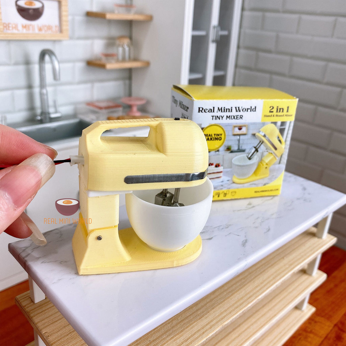 Miniature REAL Working Mixer 2in1 Hand and Stand Mixer in Pastel : Miniature  Real Cooking & Baking at Tiny Kitchen 