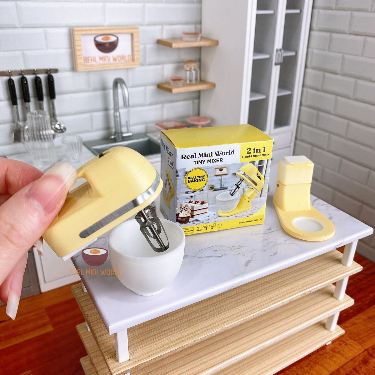 Miniature REAL Working Mixer 2in1 Hand and Stand Mixer in Pastel : Miniature  Real Cooking & Baking at Tiny Kitchen 