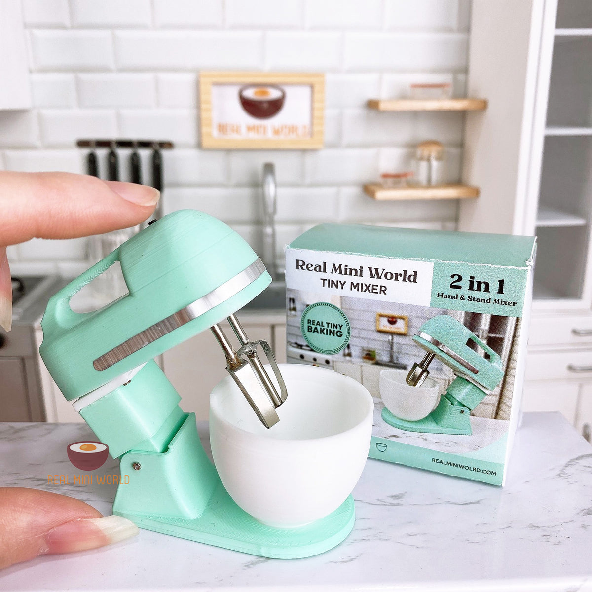 REAL Working Miniature 2in1 Hand & Stand Mixer Pastel Pink