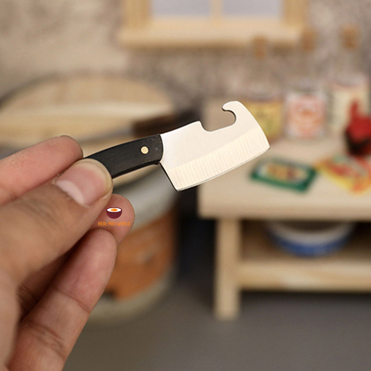 Miniature Cooking Real Santoku Knife : cut real tiny edible food