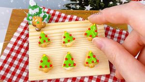 小さな食べ物のレシピ: 小さなクリスマスツリーのクッキー |ミニキッチンでミニチュア調理