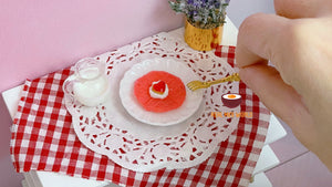 小さな食べ物のレシピ: ピンク バレンタイン ワッフル l ミニキッチンでミニチュア料理