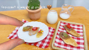 Mini Cooking : Tiniest Croffle Korean Viral Dessert | Mini Kitchen