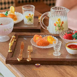 Miniature Nordic Wooden Tray with Transparent Base | Mini Cooking Shop