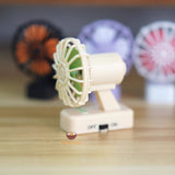 Miniature REAL Working Two-Toned Electric Fan Yellow | Functioning Miniature Shop