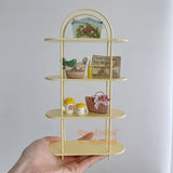 Miniature Metal Arched Display Shelf in pastel yellow| Dollhouse Handmade Miniature