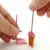 Miniature Real Broom & Shovel Set in pink | Mini Cooking Shop