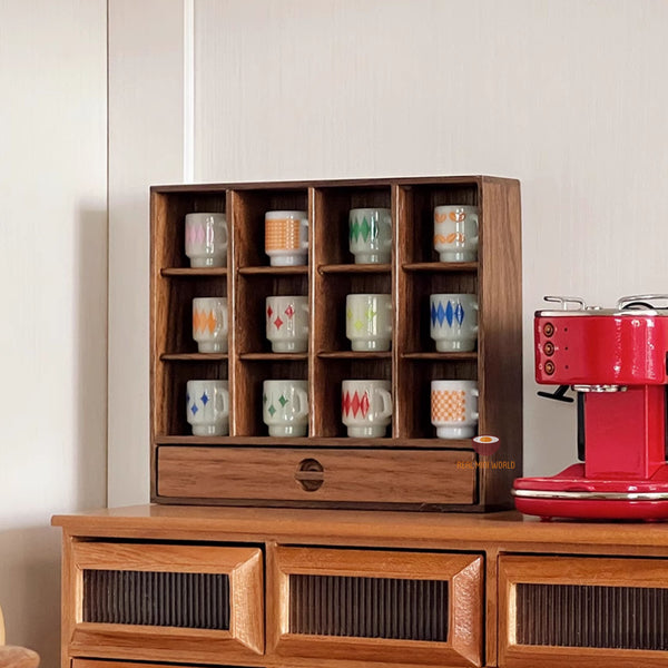 Miniature Collection Rack Miniature Solid Wood Collector Cup Holder Rack | Mini Cooking Shop ...