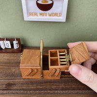 Miniature Wooden Sewing Storage Box 1:6 | Handmade Miniature Shop