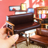 Miniature 1:12 Faux Leather Chair Collection |Dollhouse Miniature Shop