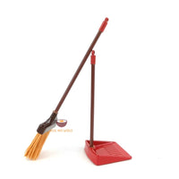 Miniature Real Broom & Shovel Set in red | Mini Cooking Shop
