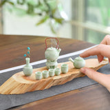 Miniature Artisan Ceramic Real Tea Pot Set