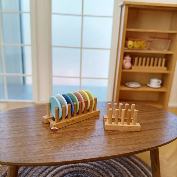 Pottery Plate Rack Miniature Ceramic Plate + Rack Set of 8 | Mini REAL Cooking Shop – Real ...