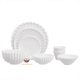 Miniature Black Chic Plate and Bowl set 1:12 Scale set of 8 | Mini REAL Cooking Shop