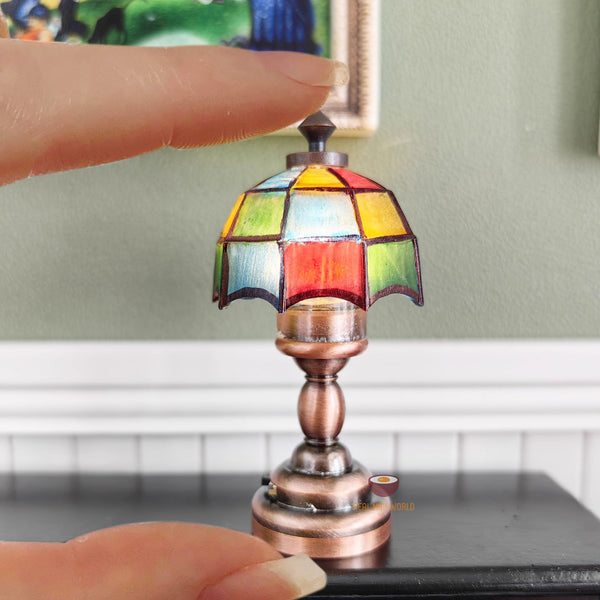 Miniature REAL Colored Painted Resin Lamp | Real Mini World Dollhouse miniature shop
