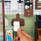 Miniature Wooden Tissue Hanger | Dollhouse Functioning Miniature Shop