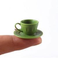 Miniature 1:6 Scale Coffee Cup & Plate Set of 4 | Mini Cooking Shop