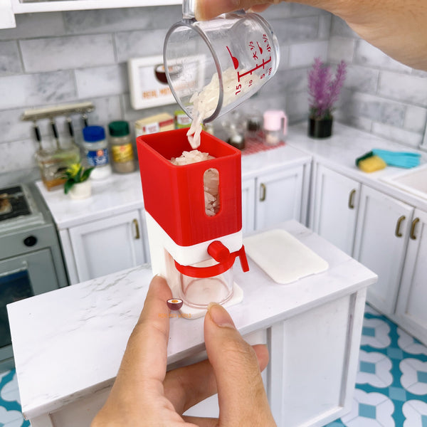 Miniature REAL Rice & Grains Dispenser in Red | Tiny Food Cooking Kitchen Shop