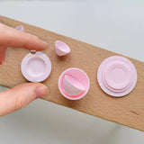 Mini Cooking Plate & Bowl Set 1:6 Scale in pink| Miniature Cooking Shop