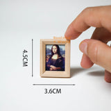 Quadro in miniatura personalizzato con cornice in legno, da appoggio.