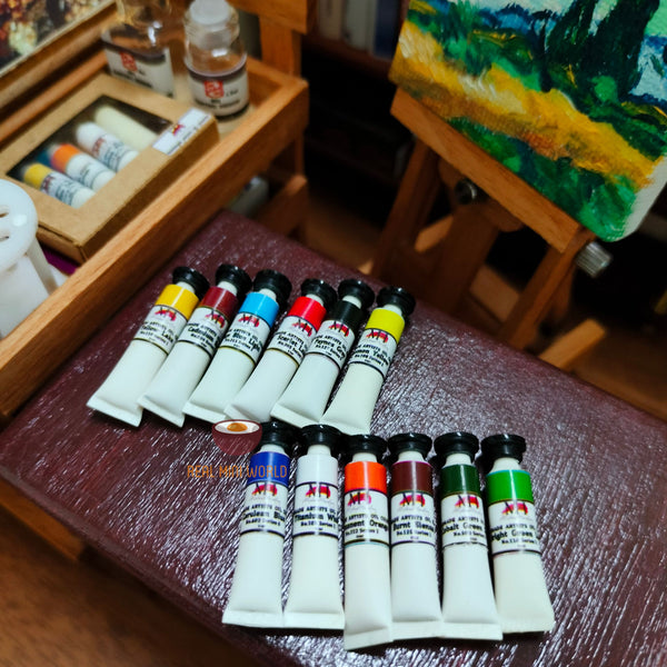 Set of 12 Pcs Miniature REAL Oil Paint  Miniature Painting Shop – Real Mini  World
