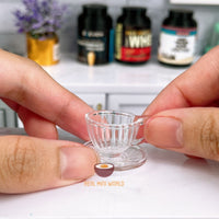 Miniature Glass Coffe Cug & Plate Set | Mini Cooking Shop