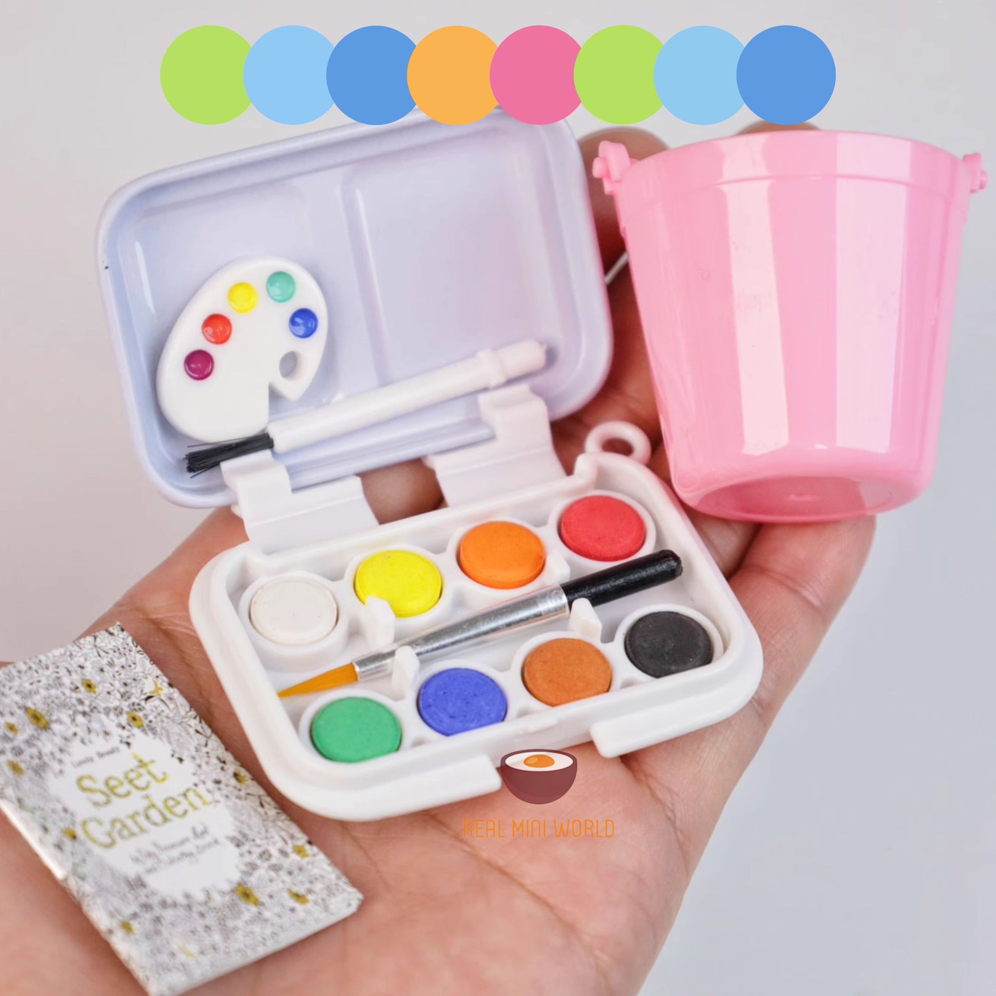 ミニチュア REAL 絵画水彩セット 1:6 |小さなアーティスト用品 – Real