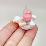 Miniature pink Bear Candle – Tiny Real Flame (Actually Works!) dollhouse miniature shop