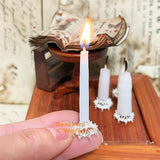 Miniature REAL Candle + Candle Stand Set | REAL Functioning Miniature