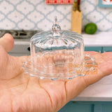 Miniature Glass Cake Dome + Plate Set