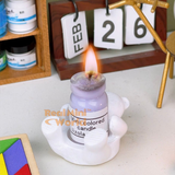 Miniature Bear Candle – Tiny Real Flame (Actually Works!) dollhouse miniature shop