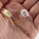 Miniature sponge cleaning brush with metal handle for real functioning mini cooking, tiny bottle cleaning, and dollhouse kitchen accessories.
