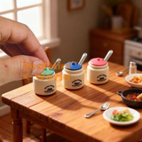 Miniature 1:12 Spice Jars With Lid & Spoon(Set of 3)|Mini Cooking Shop
