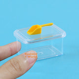 Miniature Transparent Container + yellow Scoop Set | Tiny Food Cooking Shop