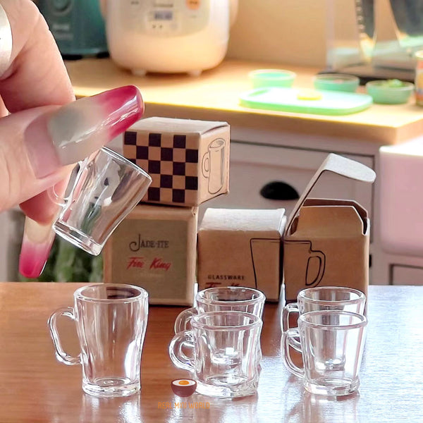 Miniature Collector Mug Set -Transparant | Tiny Cooking Store