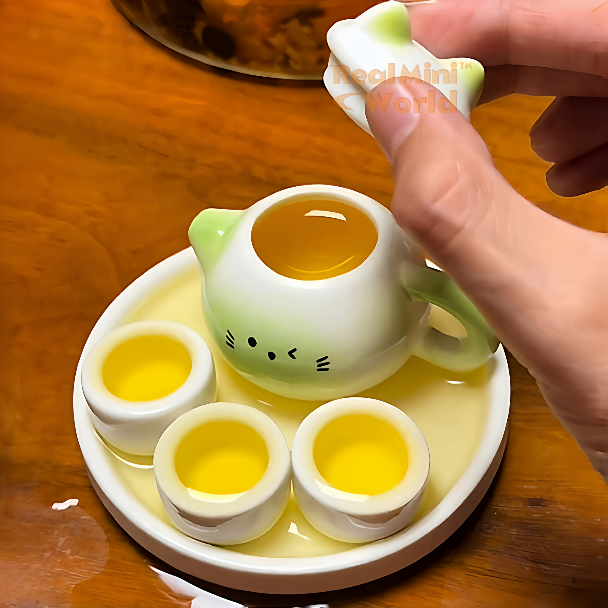 ミニチュア陶器のかわいい本格ティーセット | ミニクッキングショップ