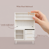 Miniature Kitchen Hutch (White) | Mini Food Cooking Shop