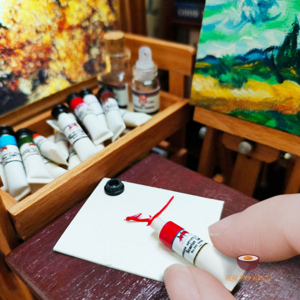 Set of 12 Pcs Miniature REAL Oil Paint  Miniature Painting Shop – Real Mini  World