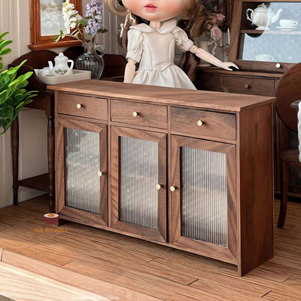 Miniature 1:6 Classic Solid Wood Foyer Cabinet | Dollhouse Shop