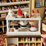 Miniature 1:6 Scale Classic Cake Display White Cabinet | Tiny Baking Shop