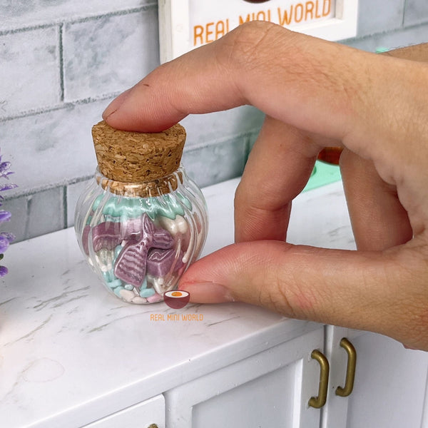 Miniature Ripple Jar with Cork Lid