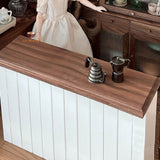 Miniature 1:6 White Kitchen Counter with Wood Top | Mini Cooking Store